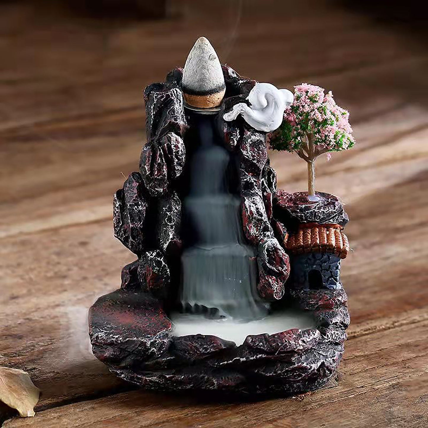 Small Waterfall Incense Burner Resin Backflow Incense Holder For Incense Cones